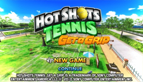 Hot Shots Tennis: Get a Grip title screen for PSP